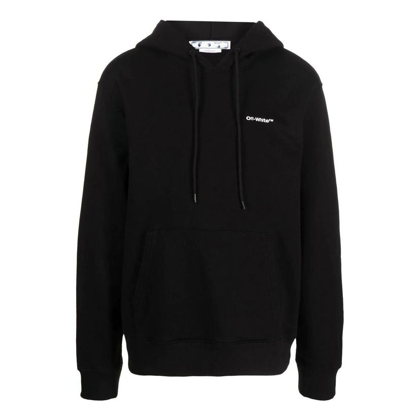 Pulover Off-White Logo-Print Long Sleeve Hoodie Črna | OMBB097F22FLE0151001