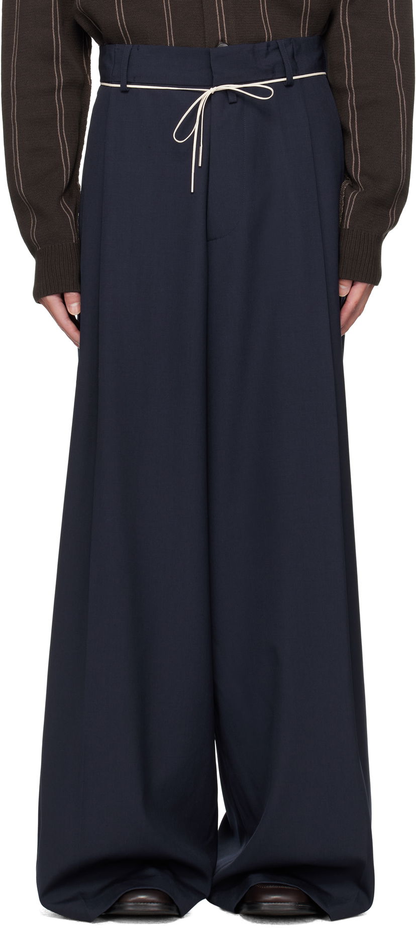 Hlače Dries Van Noten Dries Van Noten Drawstring Trousers Mornarica | 252-020915-2057