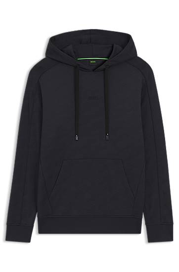 Pulover BOSS Regular-fit Hoodie with Quilted Jacquard, Drawstring, and Kangaroo Pocket Črna | 50549721