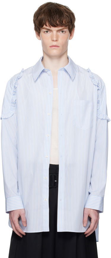 Srajce Simone Rocha Simone Rocha Ruffle Shoulder Patch Tunic Shirt Modra | 5383 1026, 0