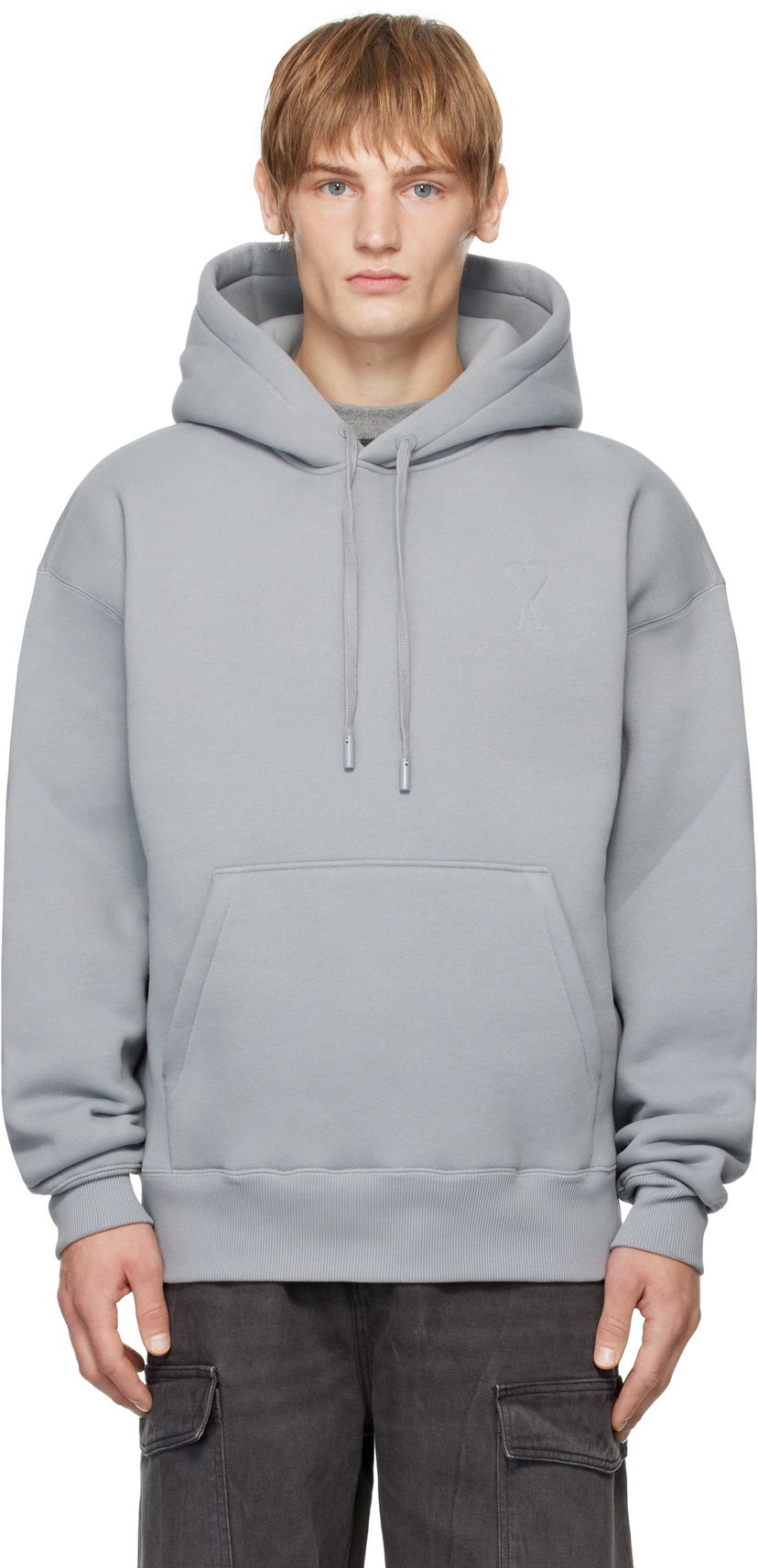 Pulover AMI De Coeur Hoodie Siva | USW427.749
