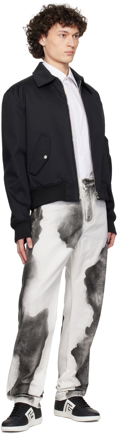 Kavbojke Balmain Balmain Regular Fit Moon Print Jeans Bela | EH0MI043DE39, 3