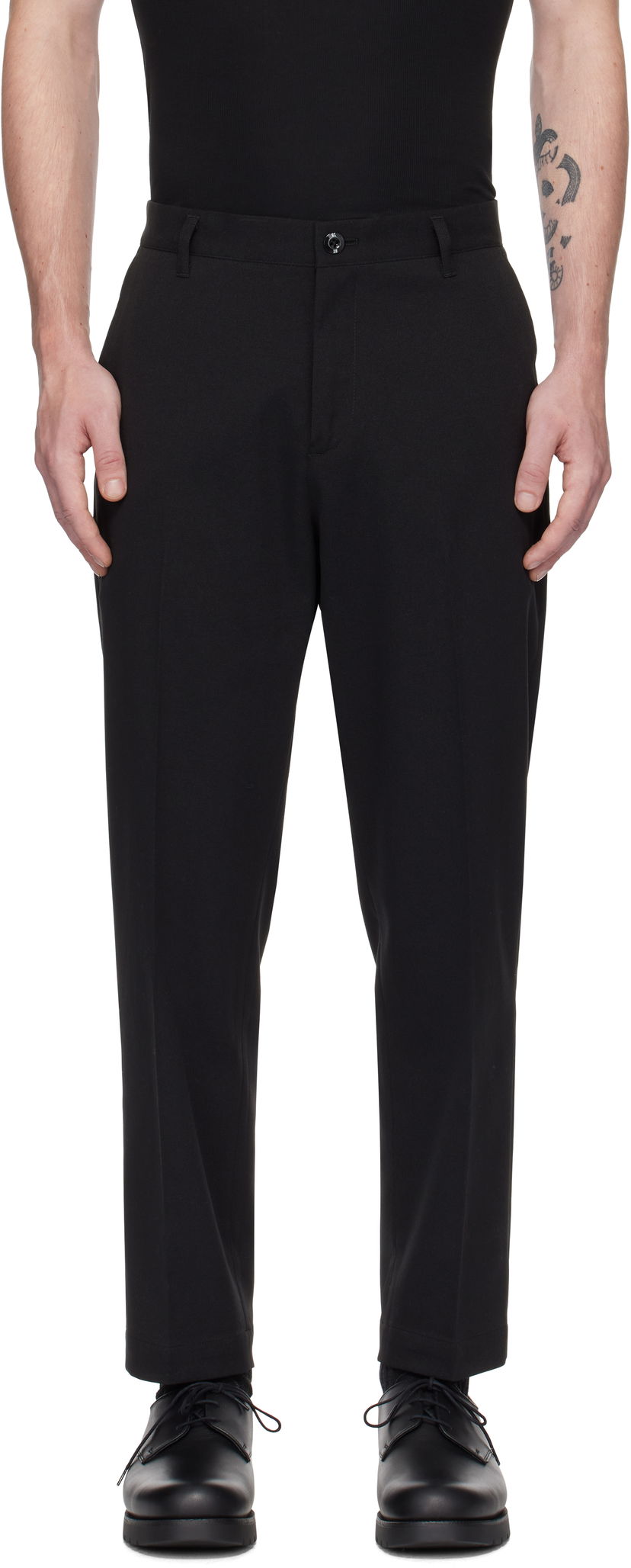 Hlače Neighborhood Ankle Trousers Črna | 242ZANH-PTM02