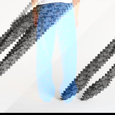 Kavbojke adidas Performance Allover Print Monogram Straight-Leg Jeans Modra | JY2993, 2
