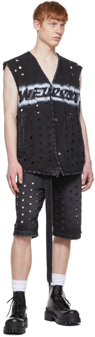 Telovnik We11done Distressed Denim Vest Črna | WD-DV1-22-361-M-WB, 3