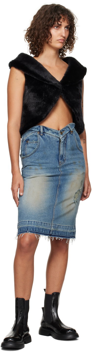 Krila We11done We11done Heart Denim Midi Skirt Modra | WD-DS3-24-333-W-BL, 3