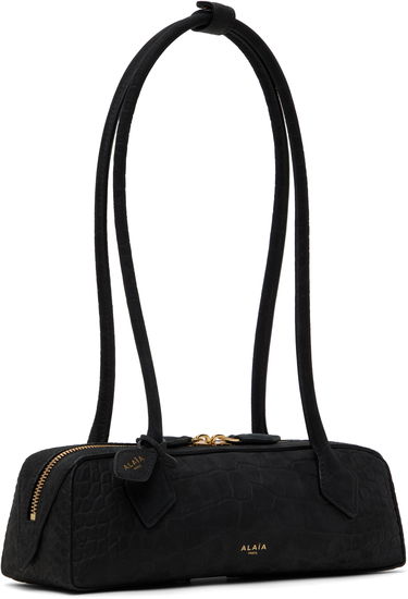 Torba za čez ramo Alaïa 'Le Teckel' Small Croc-Effect Leather Bag Črna | AA1S06029CA554, 1