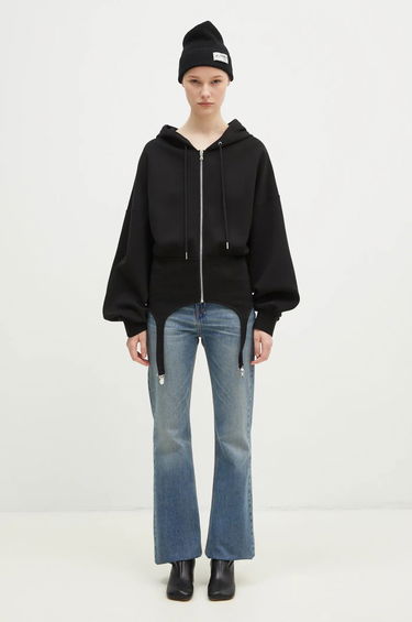 Pulover Fiorucci Fiorucci Neoprene Suspender Zip-Up Hoodie Črna | W01FMSHO268NE01BK01, 4