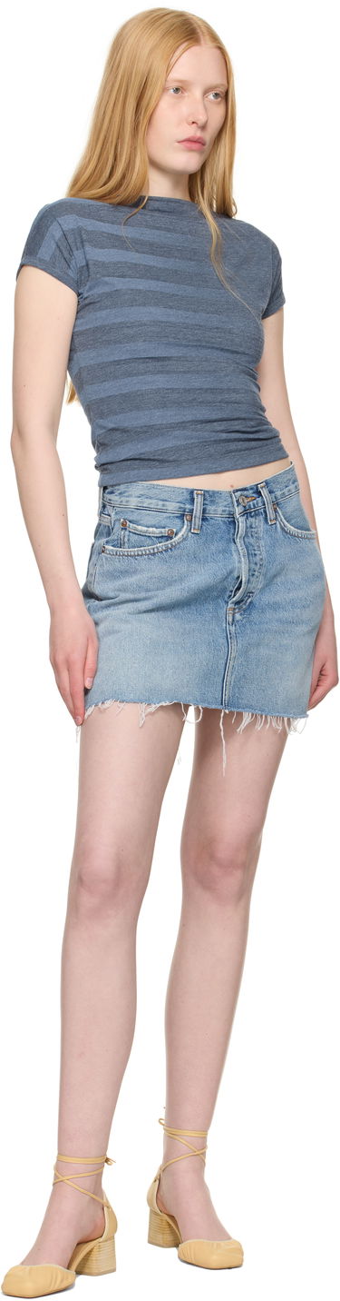 Krila AGOLDE AGOLDE V-Waist Denim Miniskirt Modra | A3067-1206, 3