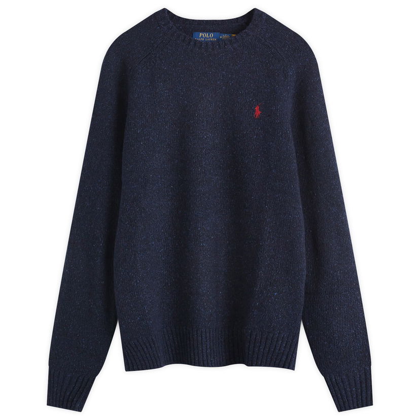 Pleteni pulover Polo by Ralph Lauren Knit Donegal Sweatshirt Modra | 710946146001