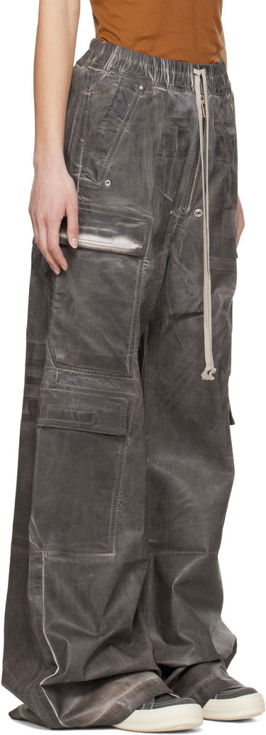 Cargo hlače Rick Owens Rick Owens DRKSHDW Hollywood Double Jumbo Bela Denim Cargo Pants Siva | DS01E3324 SCF, 1