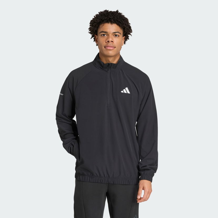 Pulover adidas Performance Training Essentials 1/4 Zip Pullover Črna | JM5440