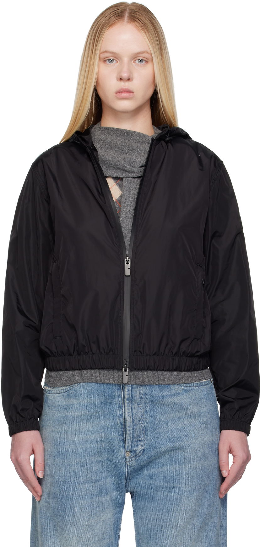 Jakna Burberry Burberry Knight Stamp Nylon Jacket Črna | 8113647