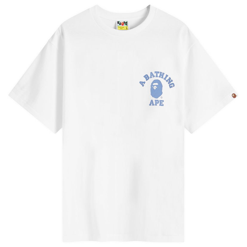 Majica BAPE A Bathing Ape Men's Colour Camo College ATS T-Shirt in White, Size Large | END. Clothing Bela | 001TEK301022M-WHT
