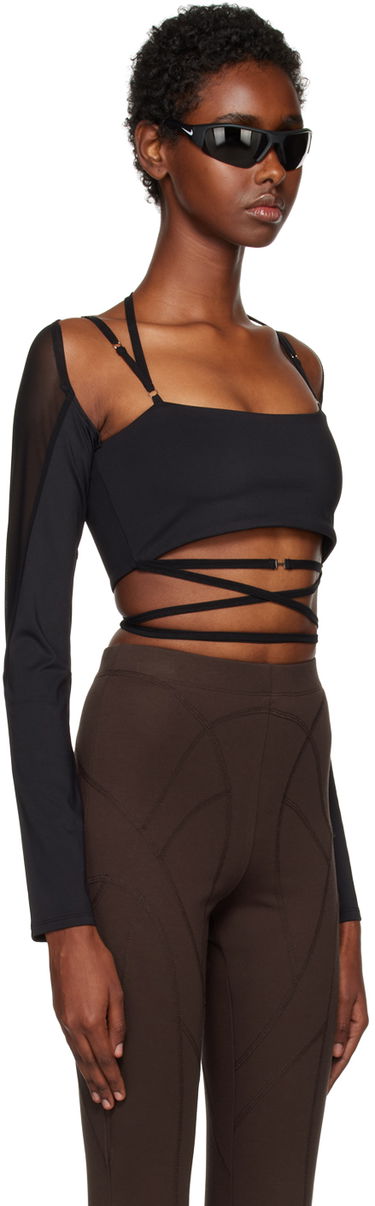 Majica brez rokavov HELIOT EMIL Alike Long Sleeve Wrap Top Črna | AW22_W_13_030_M08_BLK01, 1