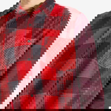 Srajce Needles 7 Cuts Wide Over Dyed Flannel Shirt, Size Large Rdeča | QV400-A, 5