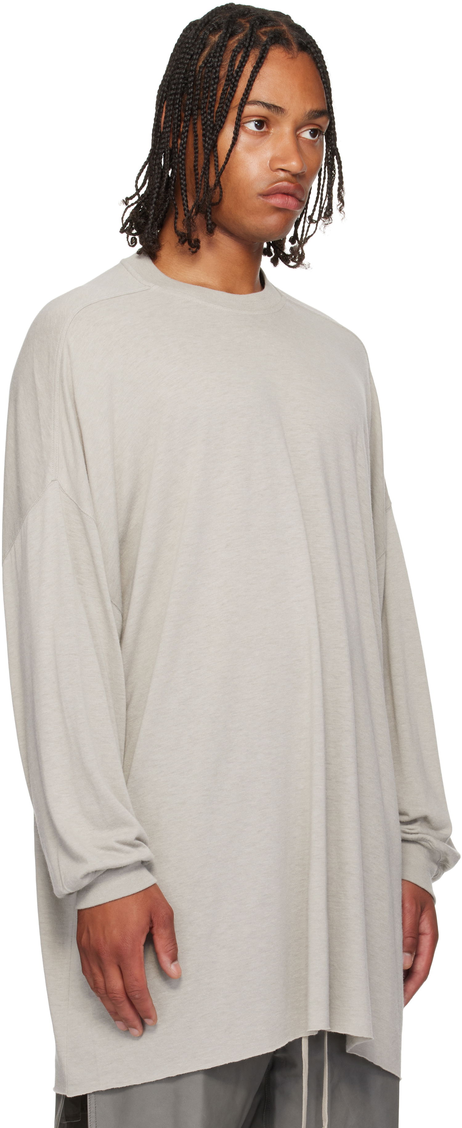 Majica Rick Owens Rick Owens Concordians Tommy Long Sleeve T-Shirt Siva | RU02E1276 JR, 1