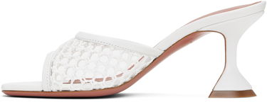 Nega čevljev Amina Muaddi Amina Muaddi Lupita Net 70 Heeled Sandals Bela | LUPITA NET 70, 2