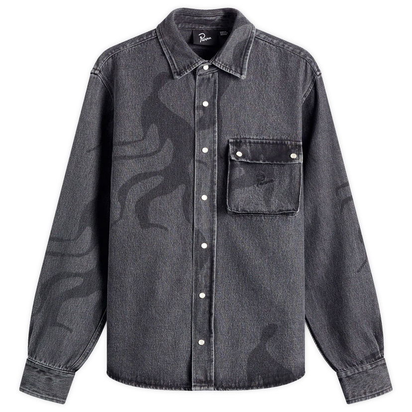 Srajce By Parra Parra Stalkers Denim Shirt, Size Large Siva | 53130-GRY