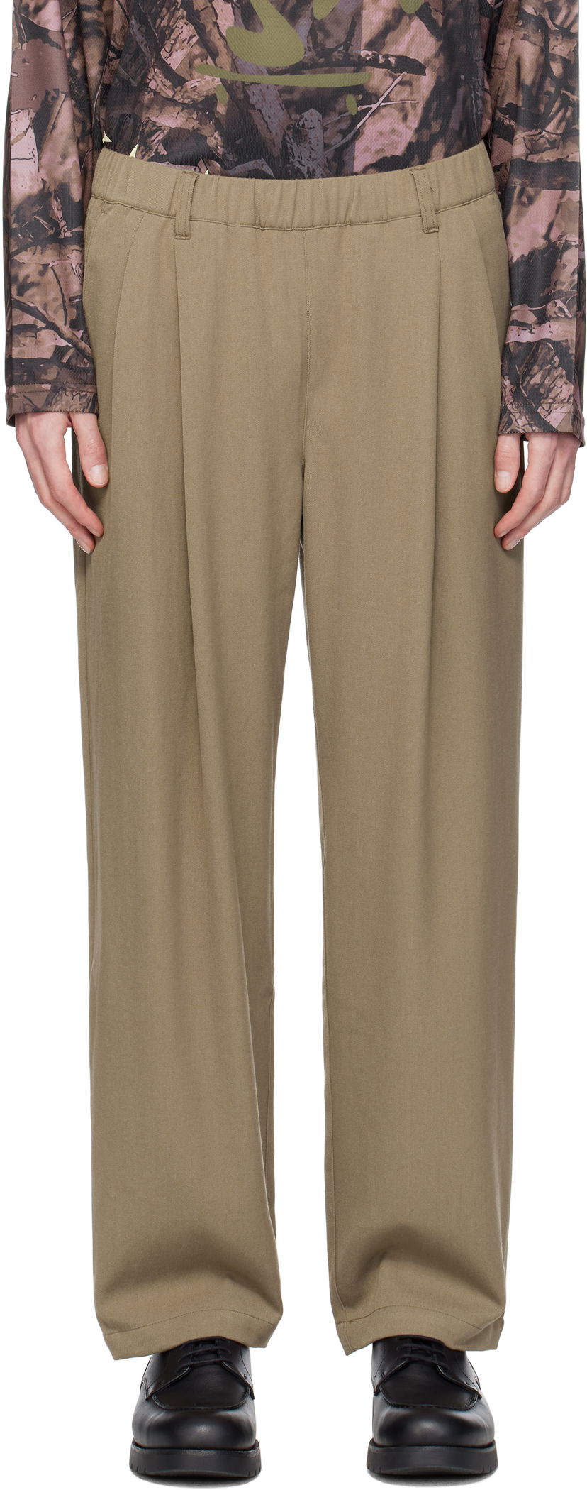 Hlače Dime Dime Pleated Twill Trousers Bež | DIMESP2514CAM