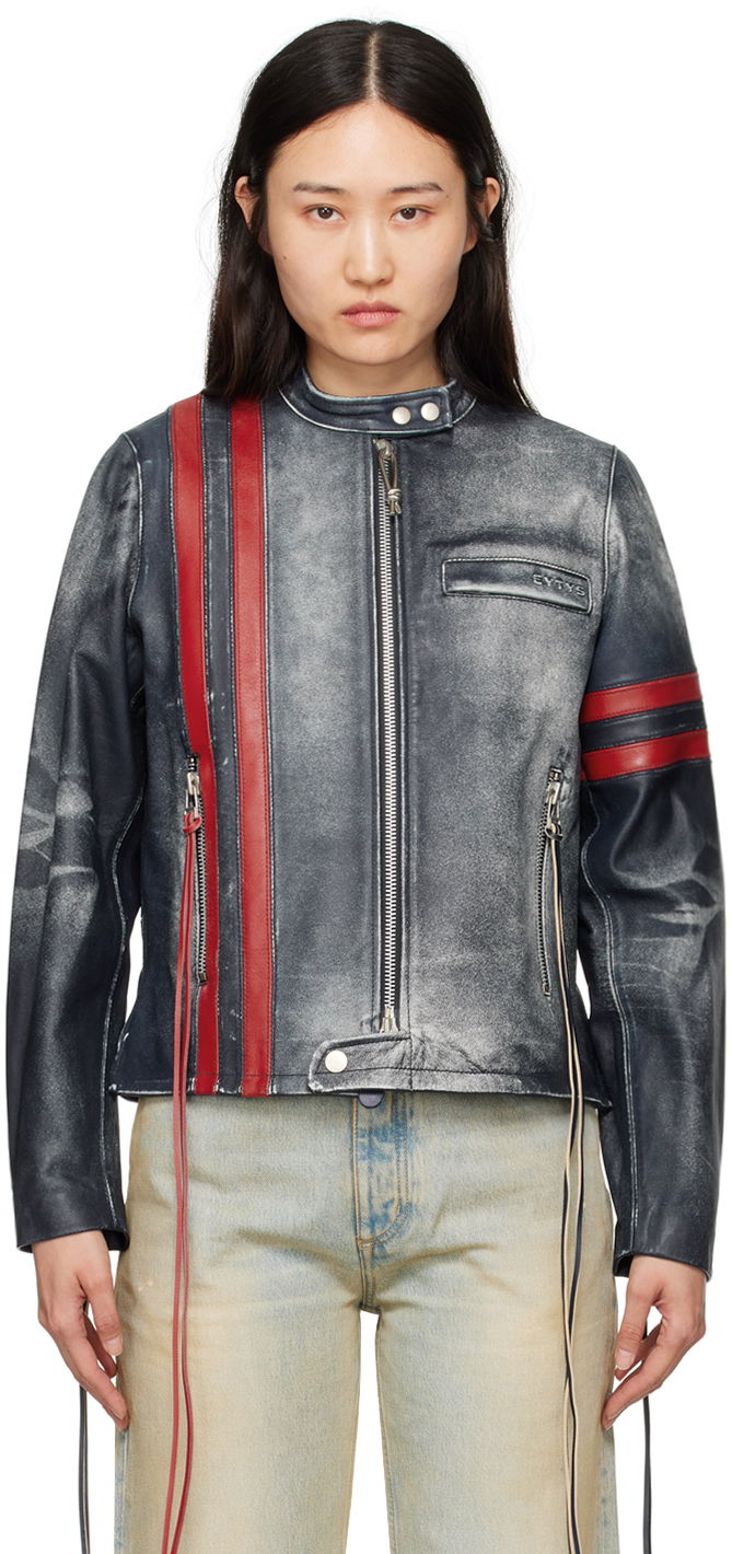 Jakna Eytys EYTYS Damon Leather Jacket Mornarica | A335001