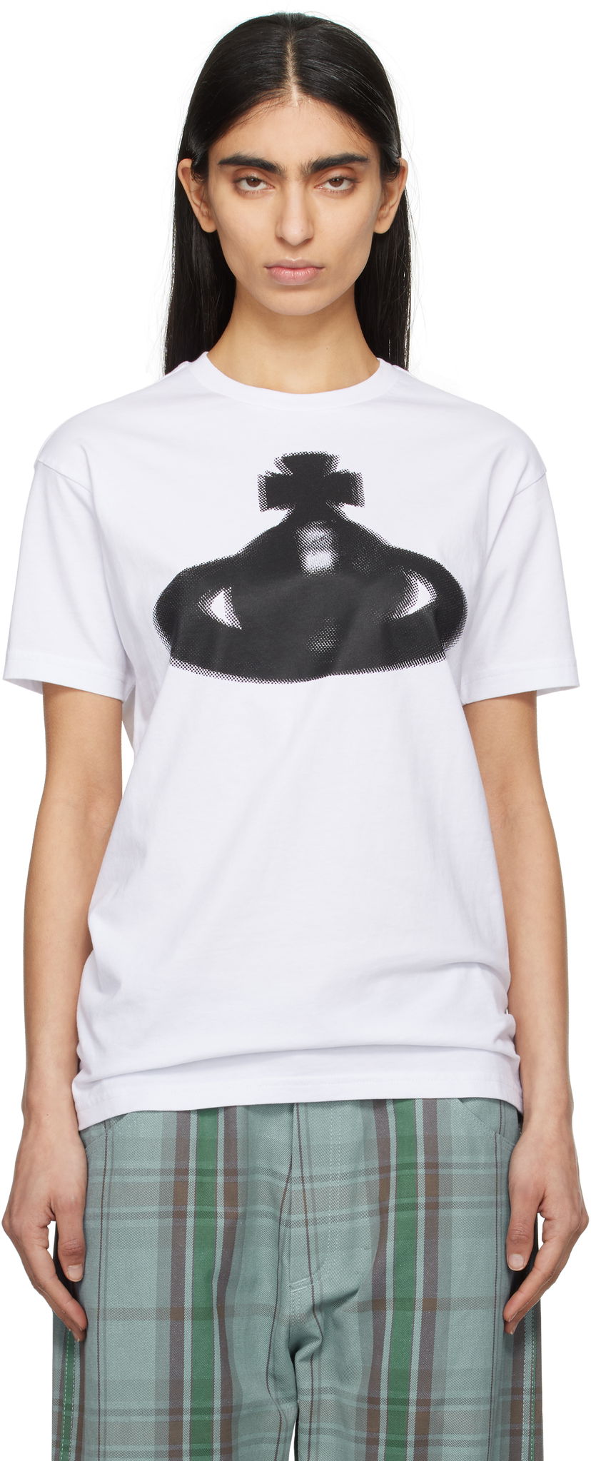 Majica Vivienne Westwood Vivienne Westwood Halftone Orb Classic T-Shirt Bela | 3G01003G-J001M-