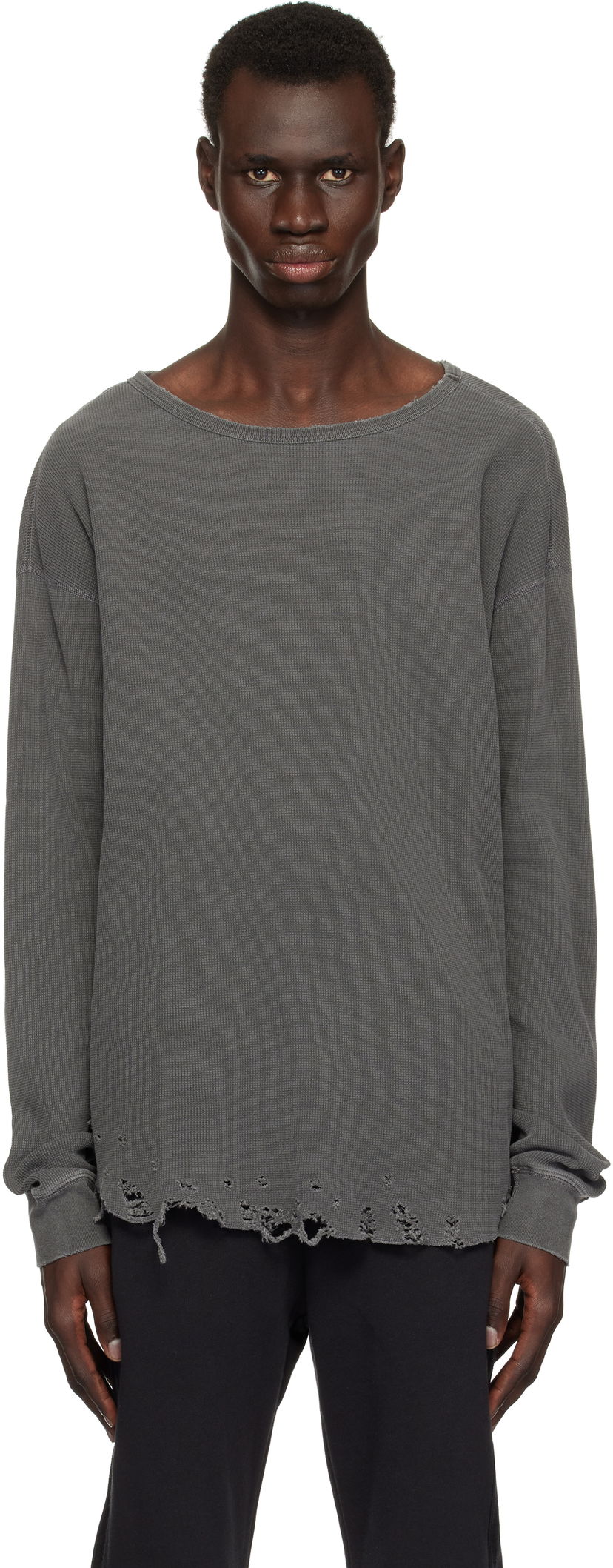 Pleteni pulover John Elliott John Elliott Folsom Thermal T-Shirt Siva | B295M66279A