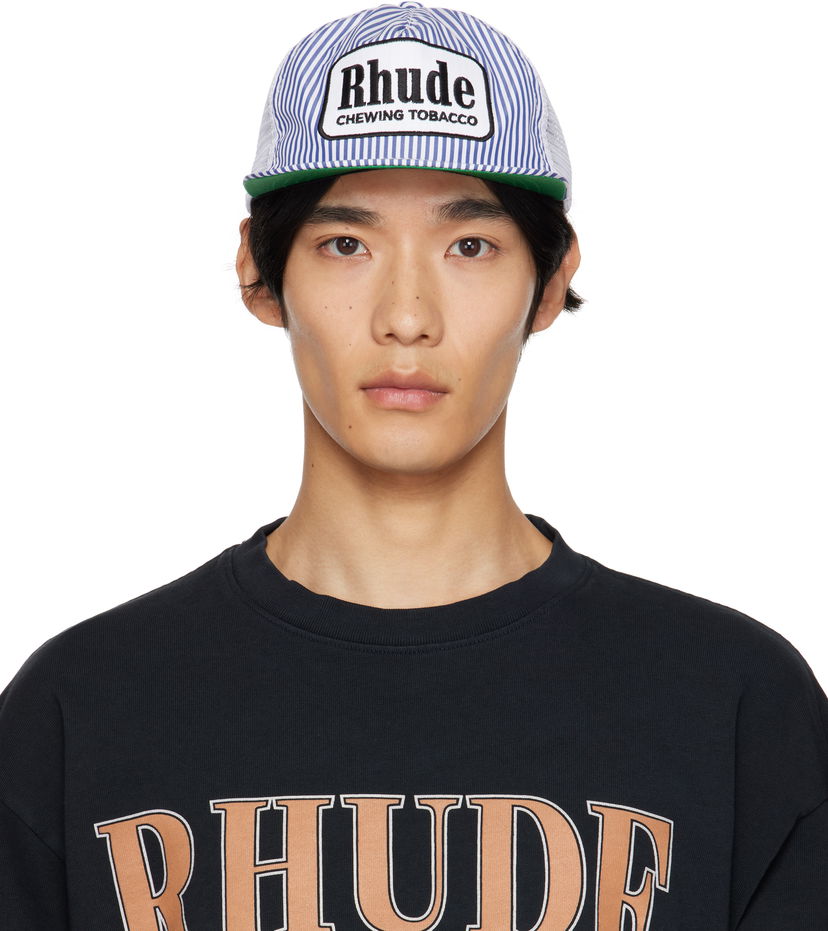 Kapa Rhude Rhude Striped 'Tobacco' Trucker Hat Modra | RHPF25HA01748