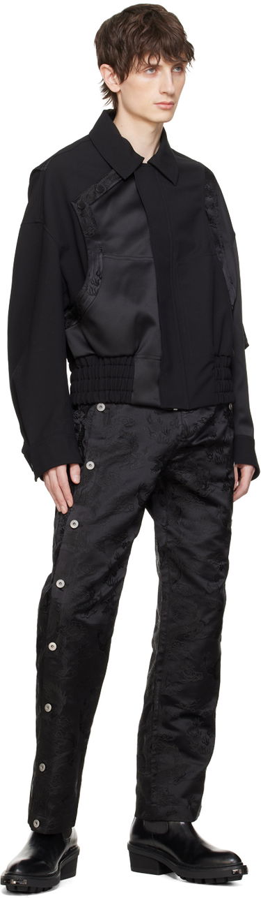Hlače Feng Chen Wang Feng Chen Wang Dragon Jacquard Trousers Črna | FUS17TR12, 3