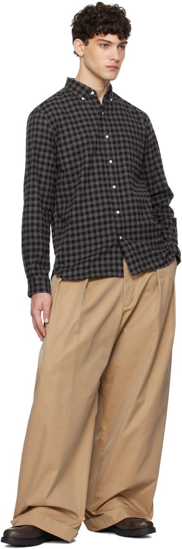 Srajce BEAMS BEAMS PLUS Button-Down Gingham Check Shaggy Shirt Siva | 38110244139, 3