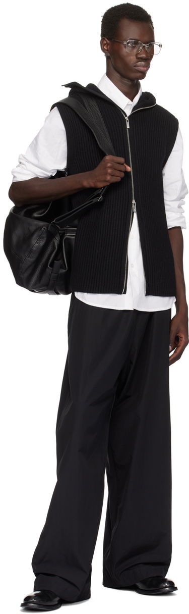 Pleteni pulover Helmut Lang Helmut Lang Rib Knit Zip Hoodie Črna | O07HM799, 4