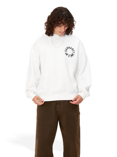 Pleteni pulover Carhartt WIP Work Varsity Crewneck Bela | I032453_00A_06