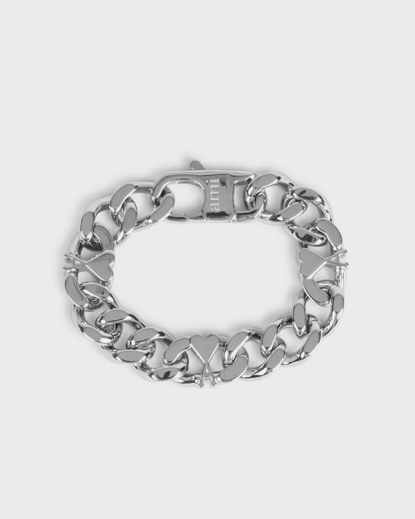 Zapestnica AMI Chain Bracelet with Heart Accent Kovinski | UJW927.361-900