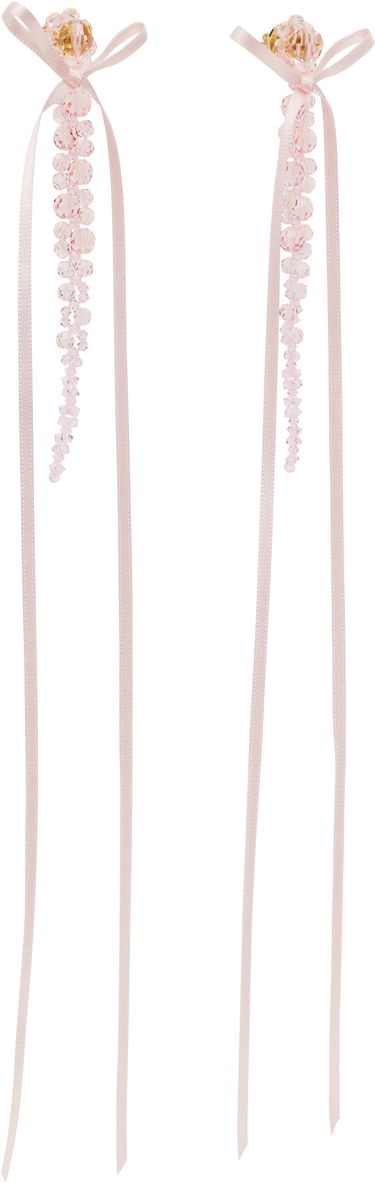 Uhani Simone Rocha Simone Rocha Bow Ribbon Drip Earrings Roza | ERG410S 0903, 1