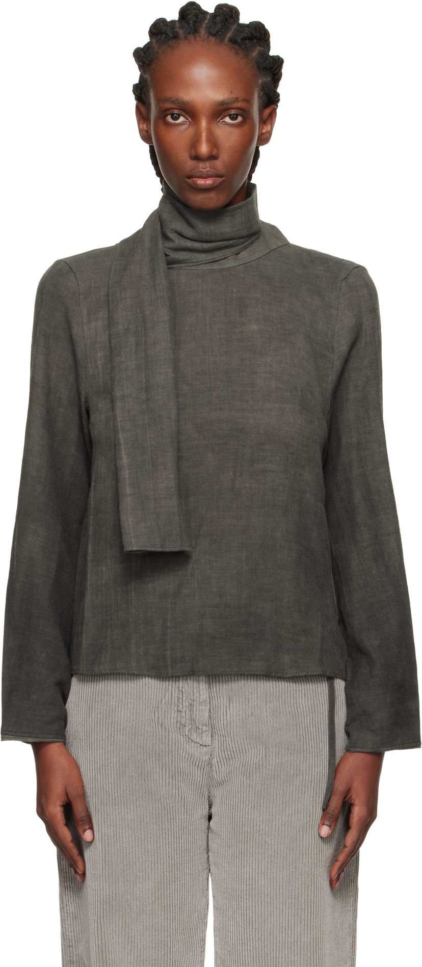 Srajce OUR LEGACY Virtuous Draped Neck Blouse Siva | W4252VD