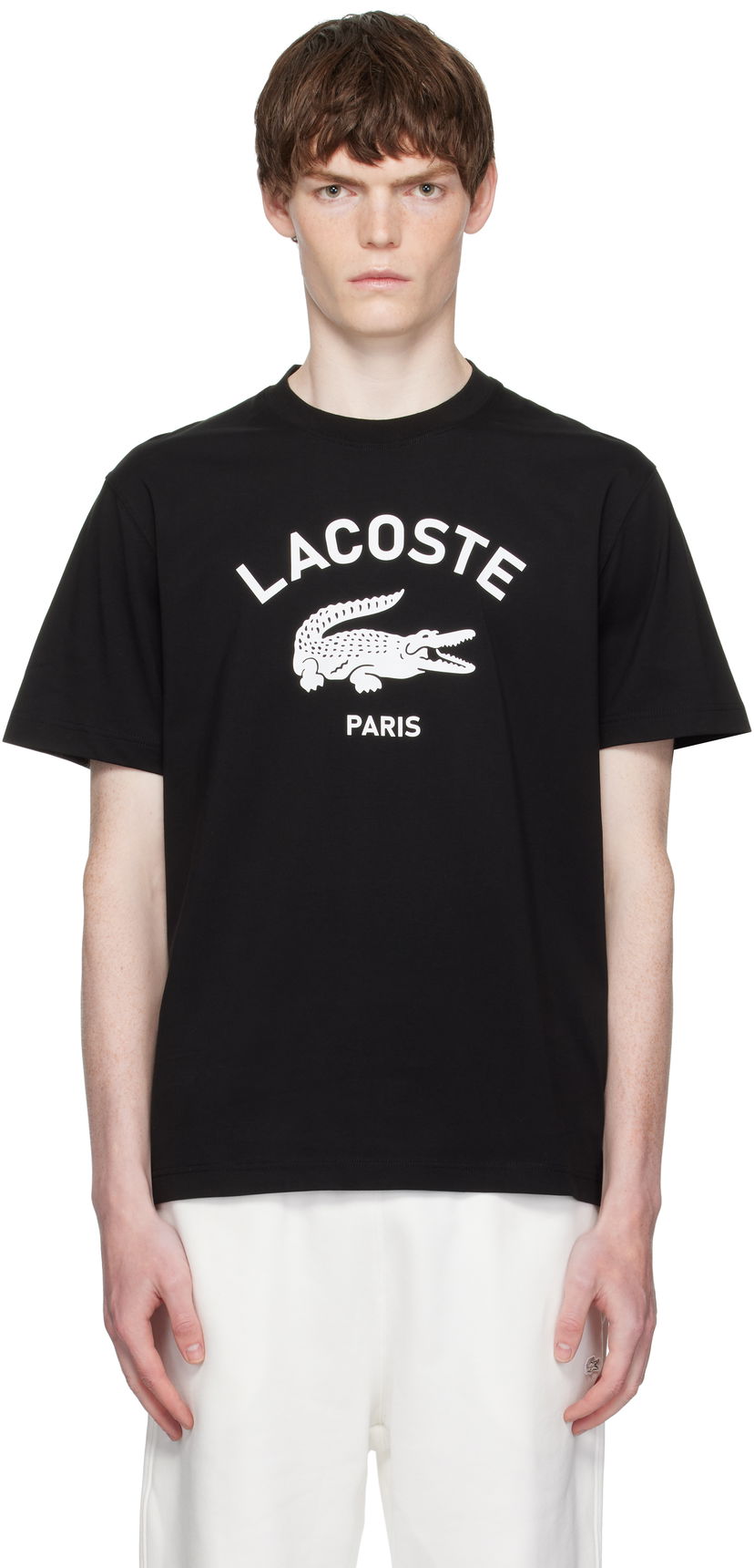 Majica Lacoste Lacoste Signature Print Cotton T-Shirt Črna | TH2733_031
