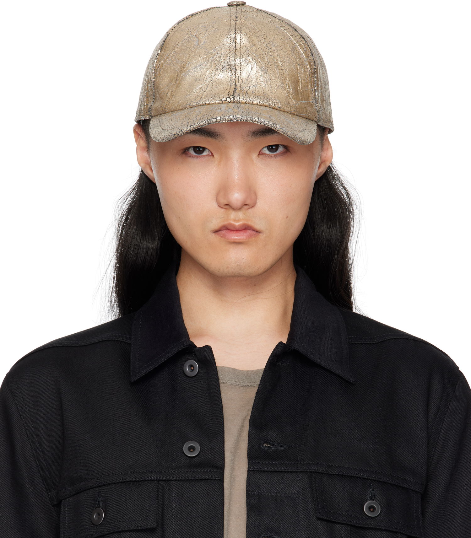 Kapa Rick Owens Rick Owens DRKSHDW Megacrust Denim Baseball Cap Kovinski | DA01E3478 SGMC, 0