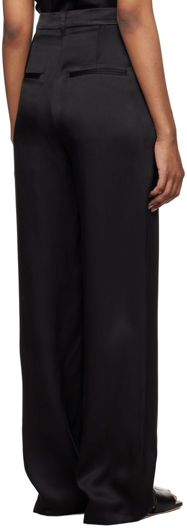 Hlače Anine Bing Carrie Satin Wide Leg Trousers Črna | A-03-3269-000B, 2