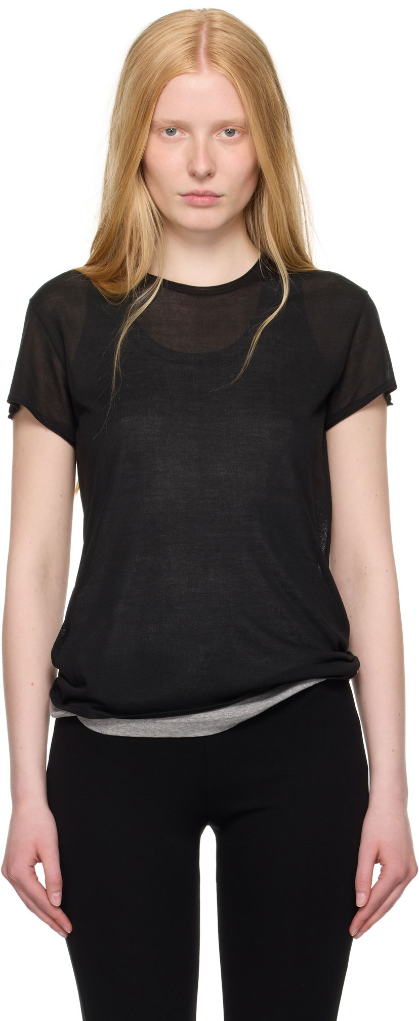 Majica TOTEME TOTEME Silk T-Shirt Črna | 252-WRT0476-YA0173