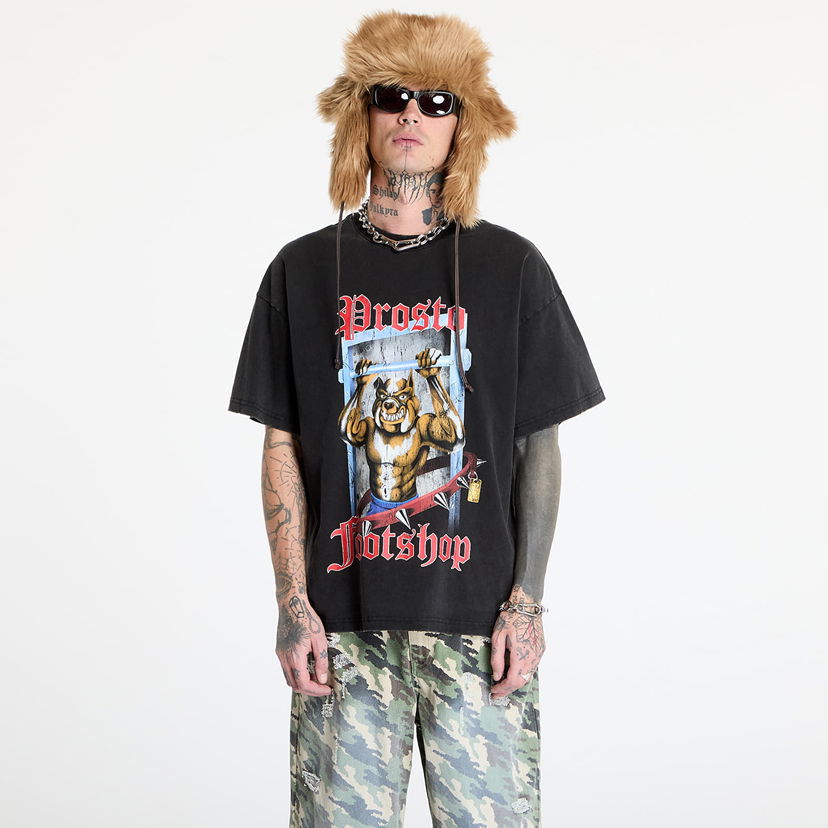 Majica Footshop PROSTO x FTSHP Black Bulldog Graphic T-Shirt Črna | FTSHP_415