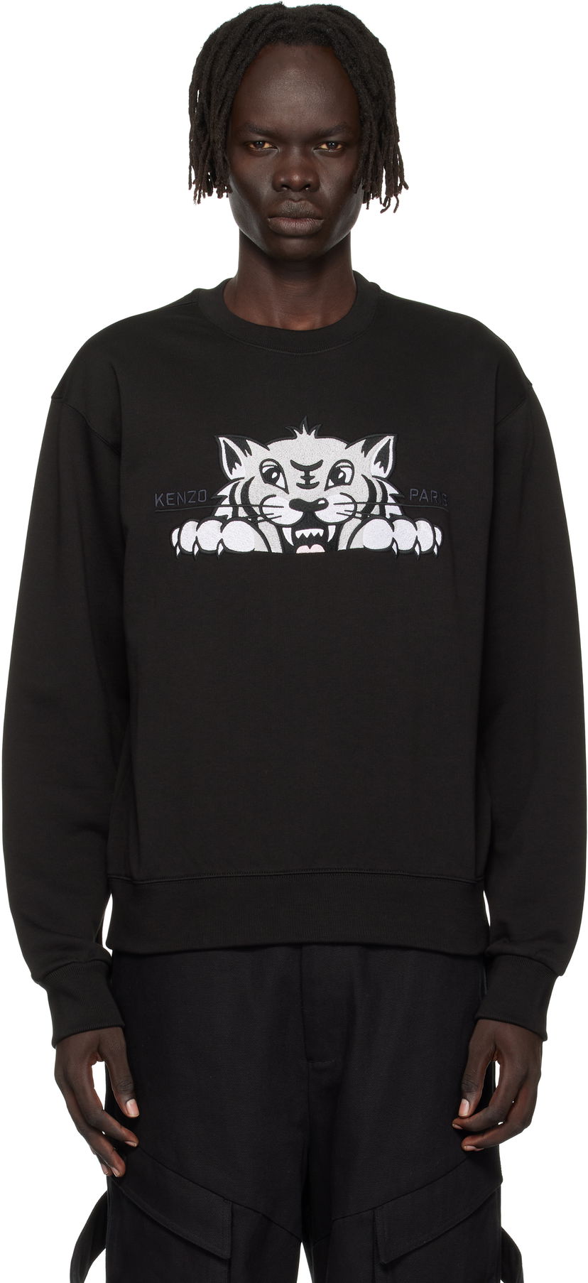 Pulover KENZO Kenzo 'Happy Tiger' Sweatshirt Črna | FF65SW2654MF