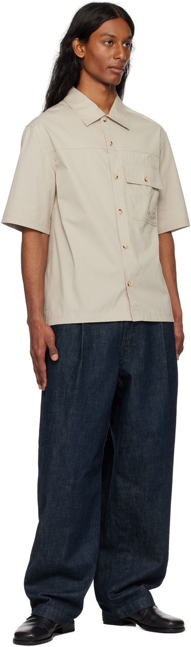 Srajce MAISON KITSUNÉ Maison Kitsuné Short Sleeve Overshirt Bež | OM00429WW9020, 3