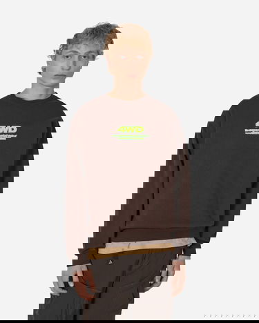 Pulover 4 WORTH DOING Experimental Studio Crewneck Sweatshirt Rjava | 4WDF22C1 CHOCOLATE, 1
