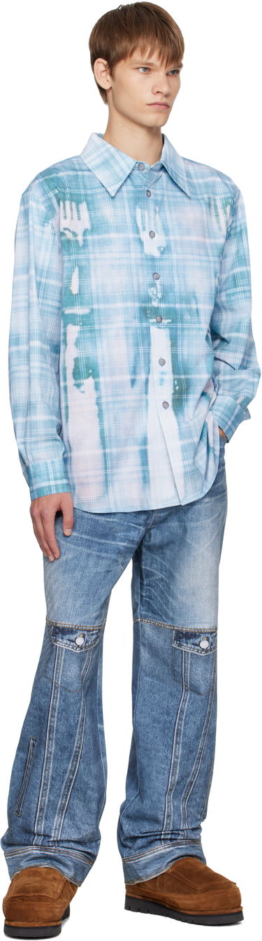 Srajce Andersson Bell Andersson Bell Trompe L'oeil Printed Check Shirt Modra | atb1340m, 3