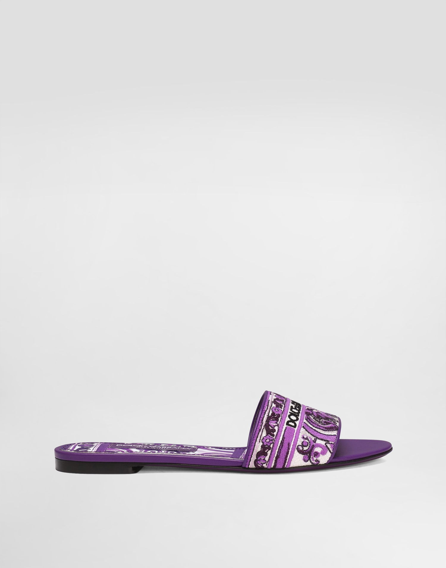 Modni dodatki Dolce & Gabbana Dolce & Gabbana Embroidered Slides Lila | CQ0571AV804I03TN, 0