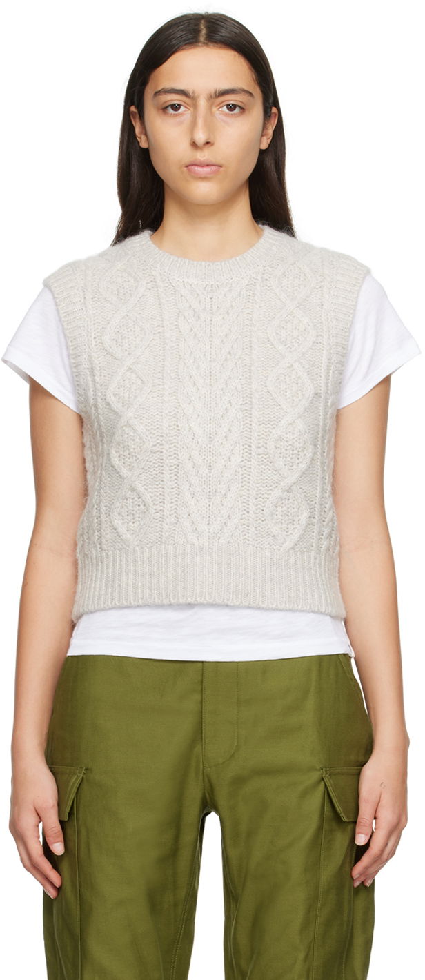 Pleteni pulover rag & bone rag & bone Brody Knit Vest Siva | WAS23F035SL35, 0