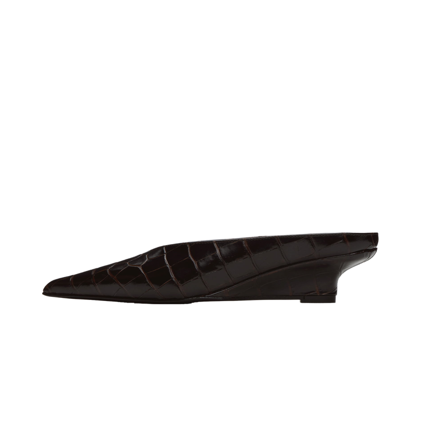 Superge in čevlji TOTEME Sharp Croco-Embossed Wedge Mules Rjava | 251-WAS0179-LE0076
