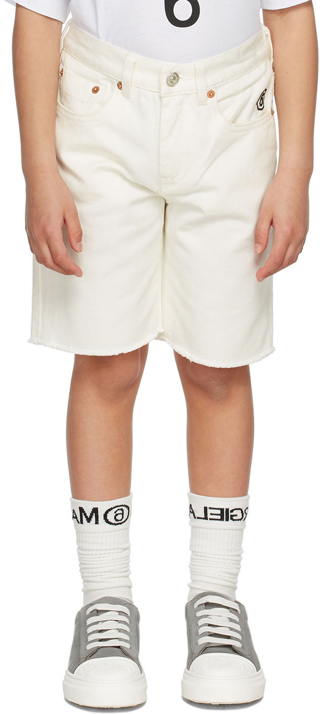 Kratke hlače Maison Margiela MM6 Maison Margiela Kids Logo Denim Shorts Siva | M60099-MM046, 1