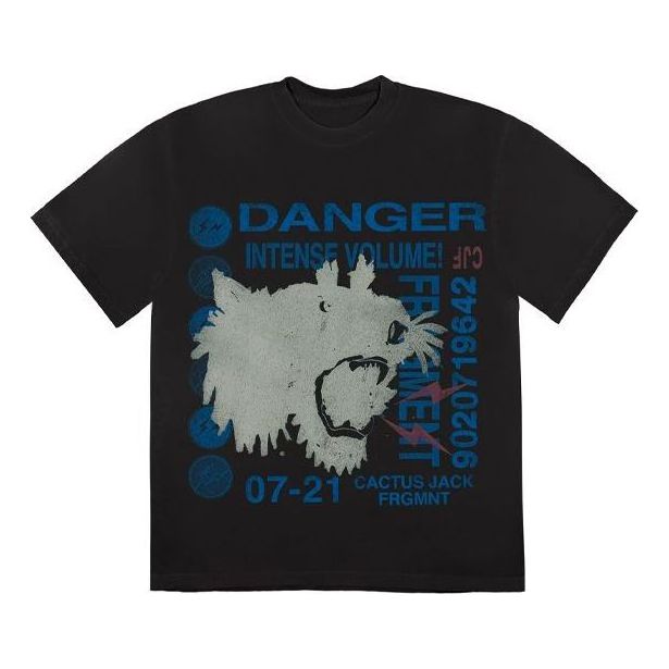Majica Cactus Jack by Travis Scott Travis Scott Cactus Jack x Fragment Design Danger T-Shirt Črna | CJFN-SS17