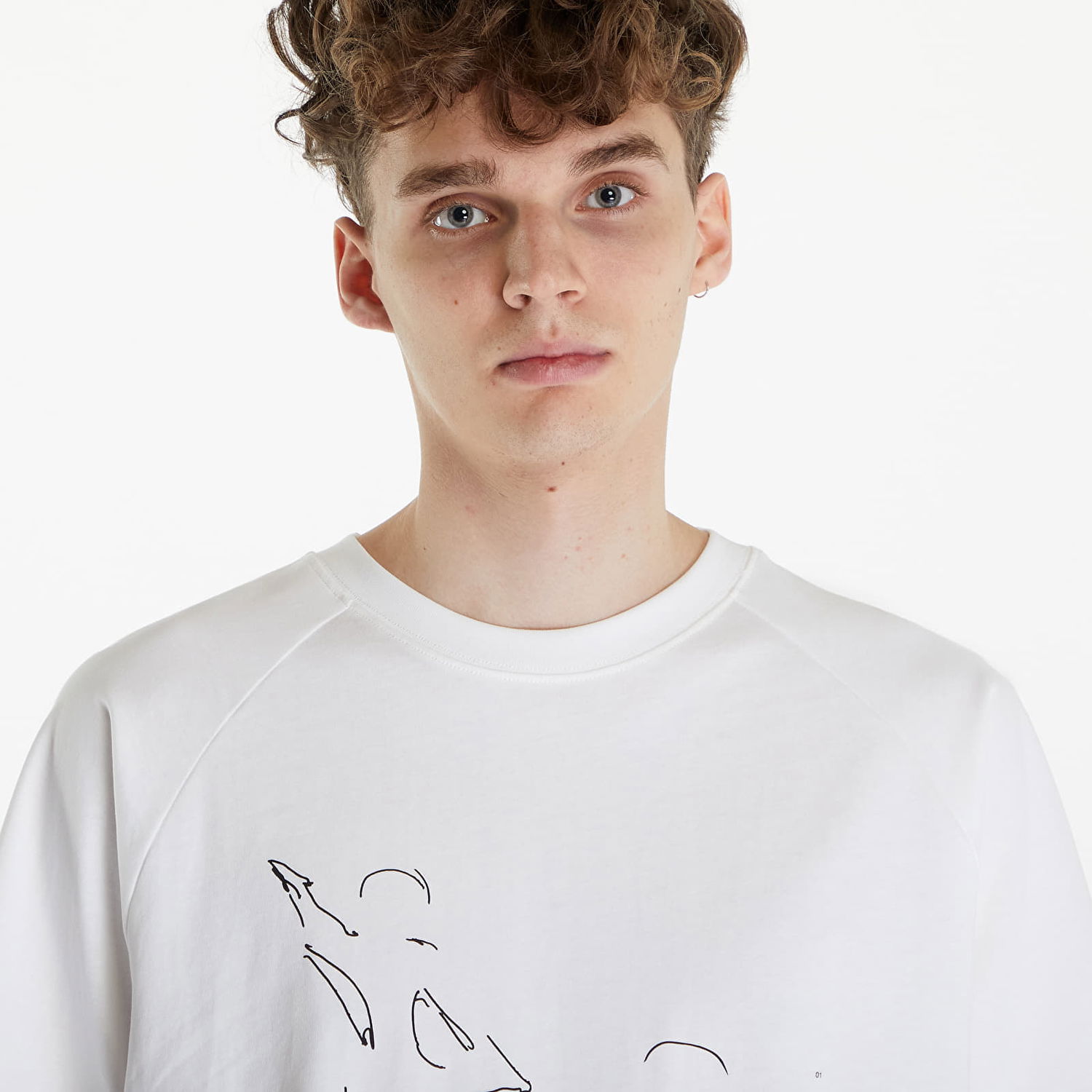 Majica HELIOT EMIL Formation Sketch Print T-Shirt Bela | SS24_M_09_107_WHT02, 1